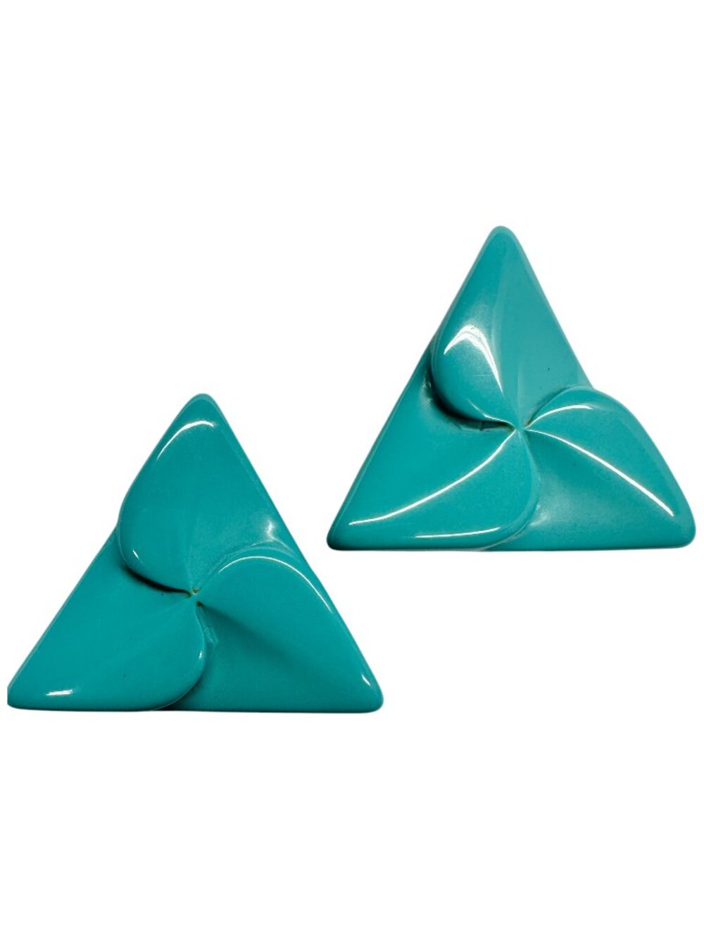 Turquoise Triangle Clip-on Earrings